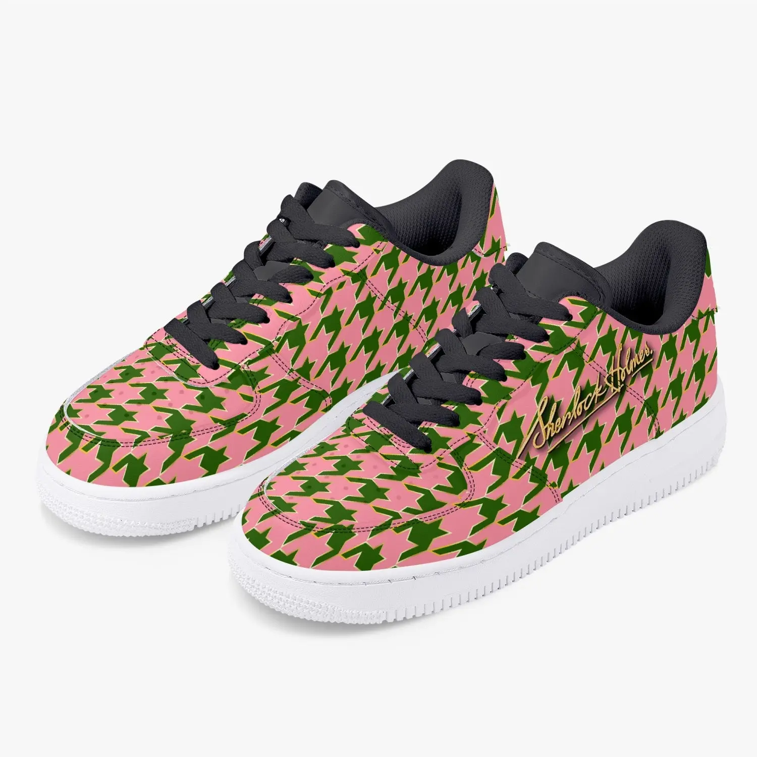 Sherlock Holmes Houndstooth Leather Sneakers - Image 4