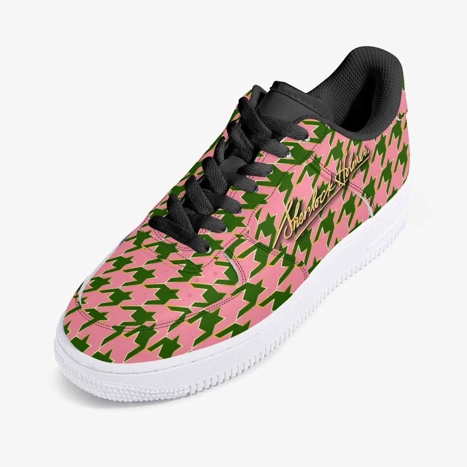 Sherlock Holmes Houndstooth Leather Sneakers - Image 7