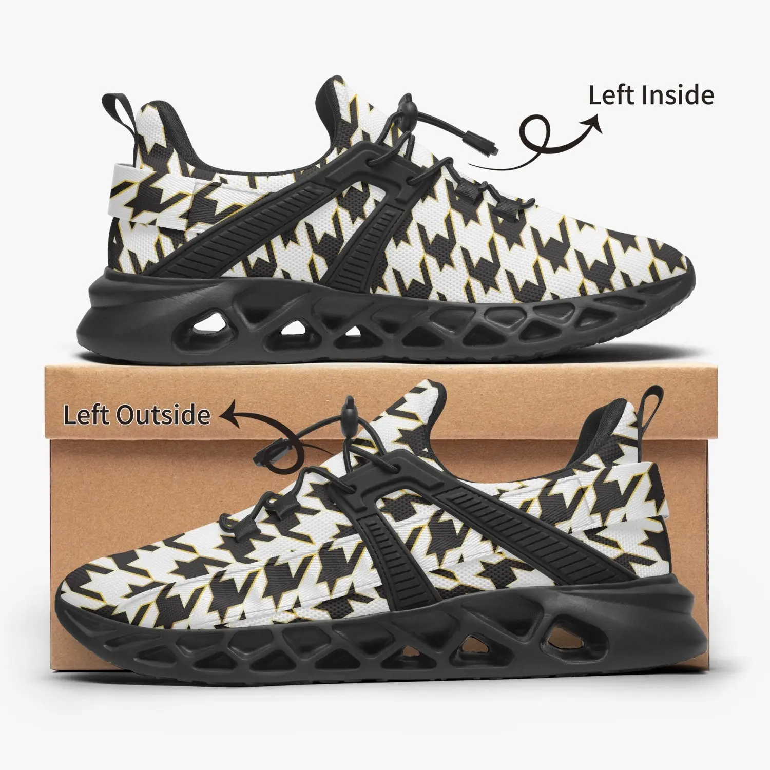 Unisex Houndstooth Running Shoes - Image 5