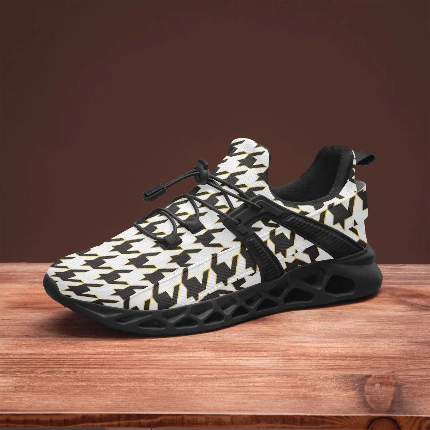 Unisex Houndstooth Running Shoes - Image 8